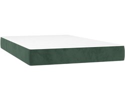 Pocketvering Matras 120x200x20 cm Donkergroen Fluweel