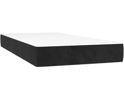 Pocketvering Matras - Bedmatras Comfort - Rustgevende Nachtrust - Zacht Fluweel - 90x200x20 cm - Zwart