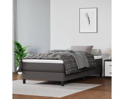 Pocketvering Matras - Matras Faux Leer - Goede Nachtrust - Zelfnivellerend Schuim - 100 x 200 x 20 cm - Grijs