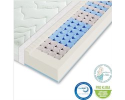 Pocketveringmatras 100x200 cm cm - VARIO LUX Greenfirst - hoogte ca. 22 cm - H2&H3 matras 100x200 cm - tijk met Greenfirst®-afwerking - stevig - Eenpersoonsmatrassen 100x200