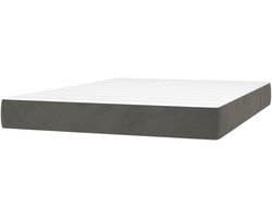 Pocketveringmatras - Bedmatras - Rustgevende nachtrust - Zacht fluweel - 140x190 cm - Donkergrijs