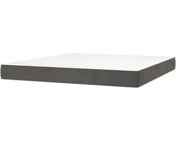 Pocketveringmatras - Bedmatras - Rustgevende nachtrust - Zacht fluweel - 160x220x20 cm - Donkergrijs