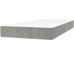 Pocketveringmatras - Bedmatras - Rustgevende nachtrust - Zacht fluweel - 80x220 cm - Lichtgrijs
