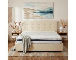 Pocketveringmatras - Geveerd matras - Comfortabel slapen - 800 onafhankelijke veren - 80x190 cm - Geel