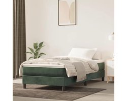 Pocketveringmatras - Luxe matras - Goede nachtrust - Zachte fluwelen stof - 90 x 200 cm - Donkergroen