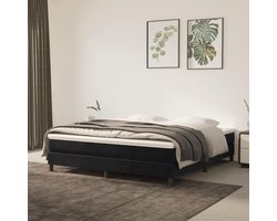 Pocketveringmatras - Matras met veren - Goede nachtrust - Zacht fluweel - 180 x 200 cm - Zwart