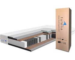 Pocketveringmatras - Omkeerbaar matras - Comfortabel slapen - Dubbelzijdig comfort - 90 x 200 cm - Geel