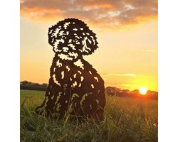 poedel - toy poedel - tuinbeeld - cortenstaal - 45 x 32