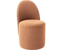 Poef 80x45x45 cm - Design zitzak stoel met afgeronde rugleuning – Bruin - Comfortabele Zitzakstoel