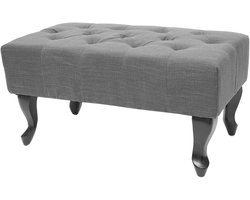 Poef Chesterfield, poef poef, waterafstotende stof/textiel 39x77x47cm ~ donkergrijs