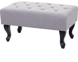 Poef Chesterfield, poef poef, waterafstotende stof/textiel 39x77x47cm ~ grijs