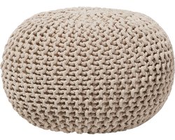 Poef CONRAD Katoen Lichtbeige 50 cm 50 cm 35 cm