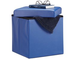 Poef met opbergruimte - 40 liter - blauw
