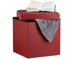Poef met opbergruimte - 40 liter - donkerrood