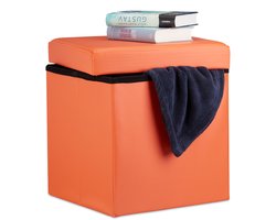 Poef met opbergruimte - 40 liter - oranje