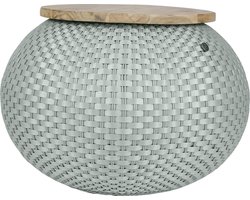 Poef met opbergruimte - Duurzaam hand gevlochten - Opberger - Handed By Halo - lichtgroen - eucalyptus