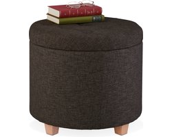 poef met opbergruimte - op pootjes - deksel - tot 100 kg - voetenbank - bruin