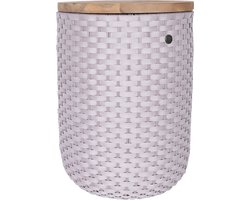 Poef met opbergruimte - Opberger - Opbergpoef - Zitpoef - Krukje - Bijzettafel - Duurzaam - Hand gevlochten - Handed By Halo SIT - - paars - mauve