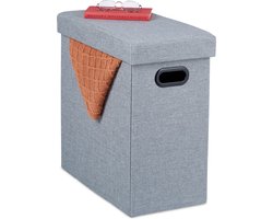 poef met opbergruimte - opvouwbaar - 49 cm hoog - tot 150 kg - opbergpoef - stof