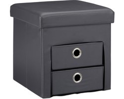 Poef met opberguimte - 40 l - grijs