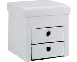 Poef met opberguimte - 40 l - wit