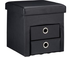 Poef met opberguimte - 40 l - zwart