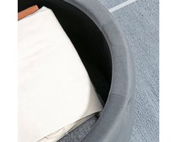 Poef – Opbergpoef – Hocker – Zitbank – Voetenbankje – Ronde Opbergstoel – Velvet Bekleding – Ø60 x 40 cm – Met Opbergruimte
