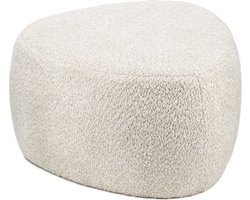 Poef organisch Mae in stof bouclé zand