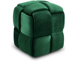 Poef - Poef voor woonkamer - Fluwelen poef - 43x43x46cm