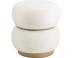 Poef Sasha in stof Teddy naturel tx1934