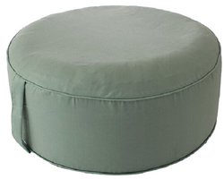 Poef - Zitzak - Cmadeco - Opblaasbaar - Rond - Zachte fluweelachtige stof - Klei Groen - Ø 55cm - Hoogte 25 cm - UV bestendig - Voor binnen en buiten