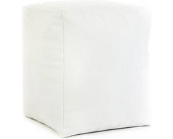 Poef zitzak Cube's Leatherlook White Sit On It ....and Joy !!