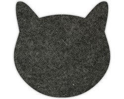 Poes vilt onderzetters - Gemeleerd antraciet - 6 stuks - ø 10 cm - Tafeldecoratie - Glas onderzetter - Cadeau - Woondecoratie - Woonkamer - Tafelbescherming - Onderzetters Voor Glazen - Keukenbenodigdheden - Woonaccessoires - Tafelaccessoires