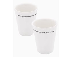 Poëten aan tafel - het servies - Porseleinen beker ‘Hoe als je je' set van 2