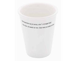 Poëten aan tafel - het servies - Porseleinen beker 'Voel warmte' set van 2