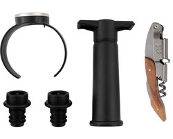 Point-Virgule 5-delige wijnset - wijnthermometer, kelnersmes, vacuümpomp en 2 stoppen