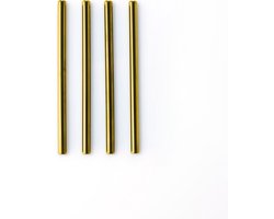 Point-Virgule - Cocktailrietjes - Set van 4 - RVS - Goud - 14cm