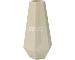 Point-Virgule geometrische vaas uit bamboevezel gebroken wit 10.8x9.5x20cm
