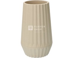 Point-Virgule geribbelde vaas uit bamboevezel gebroken wit ø 9.2cm H 15.2cm