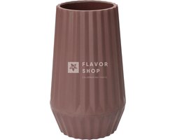 Point-Virgule geribbelde vaas uit bamboevezel mauve ø 9.2cm H 15.2cm