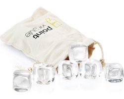 Point-Virgule Ijsblokjesvorm - Crystalstones - Set van 6 Stuks - Met Zakje