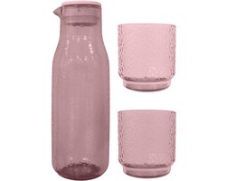Point-Virgule - Karaf - Incl. 2 glazen - rPET - Transparant Dusty Pink