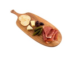 Point-Virgule - Lange borrelplank met handvat - Tapasplank uit acaciahout - 56x18x1.5cm