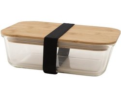 Point-Virgule lunchbox uit glas met deksel uit bamboe 1.1L