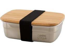 Point-Virgule lunchbox uit rvs met deksel uit bamboe 300ml