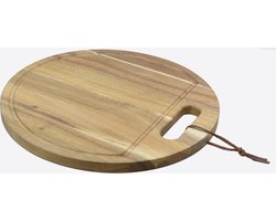 Point-Virgule ronde serveerplank met sapgeul - acaciahout - ø 30cm