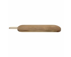 Point-Virgule serveerplank uit acaciahout met koperen handvat 60x12x2cm