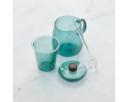 Point-Virgule set van 2 theemokken met honinglepel in borosilicaatglas 600ml Forest Green