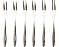 Point-Virgule set van 6 zeevruchtenvorken in rvs 13x1x13cm