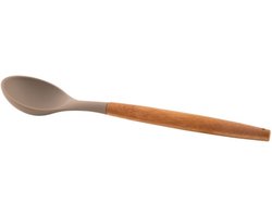 Point-Virgule silicone lepel met bamboe handvat taupe 32cm